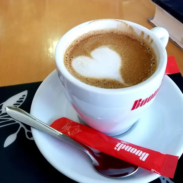 Latte with heart latte art